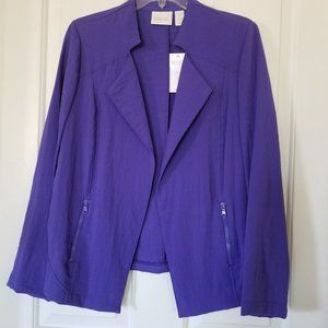 Chico's size 1 (10) Soft Texture Moto Jacket, Purple